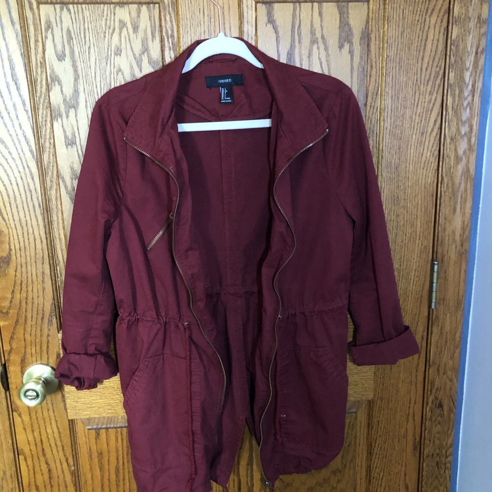 Maroon Cargo Jacket 👚